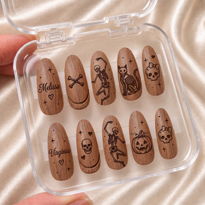 Halloween Skeleton Family – Personalized Press-On Nails