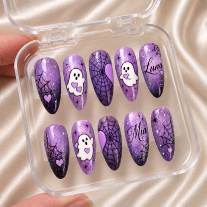 Ghost Hug Besties – Personalized Press-On Nails