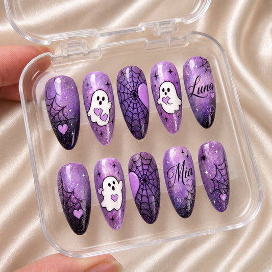 Ghost Hug Besties – Personalized Press-On Nails