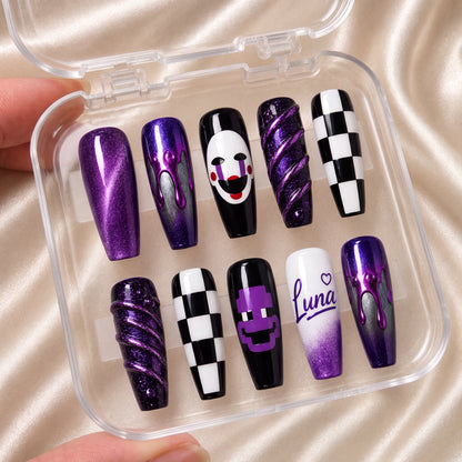 Custom Purple Puppet – Personalized Press-On Nails