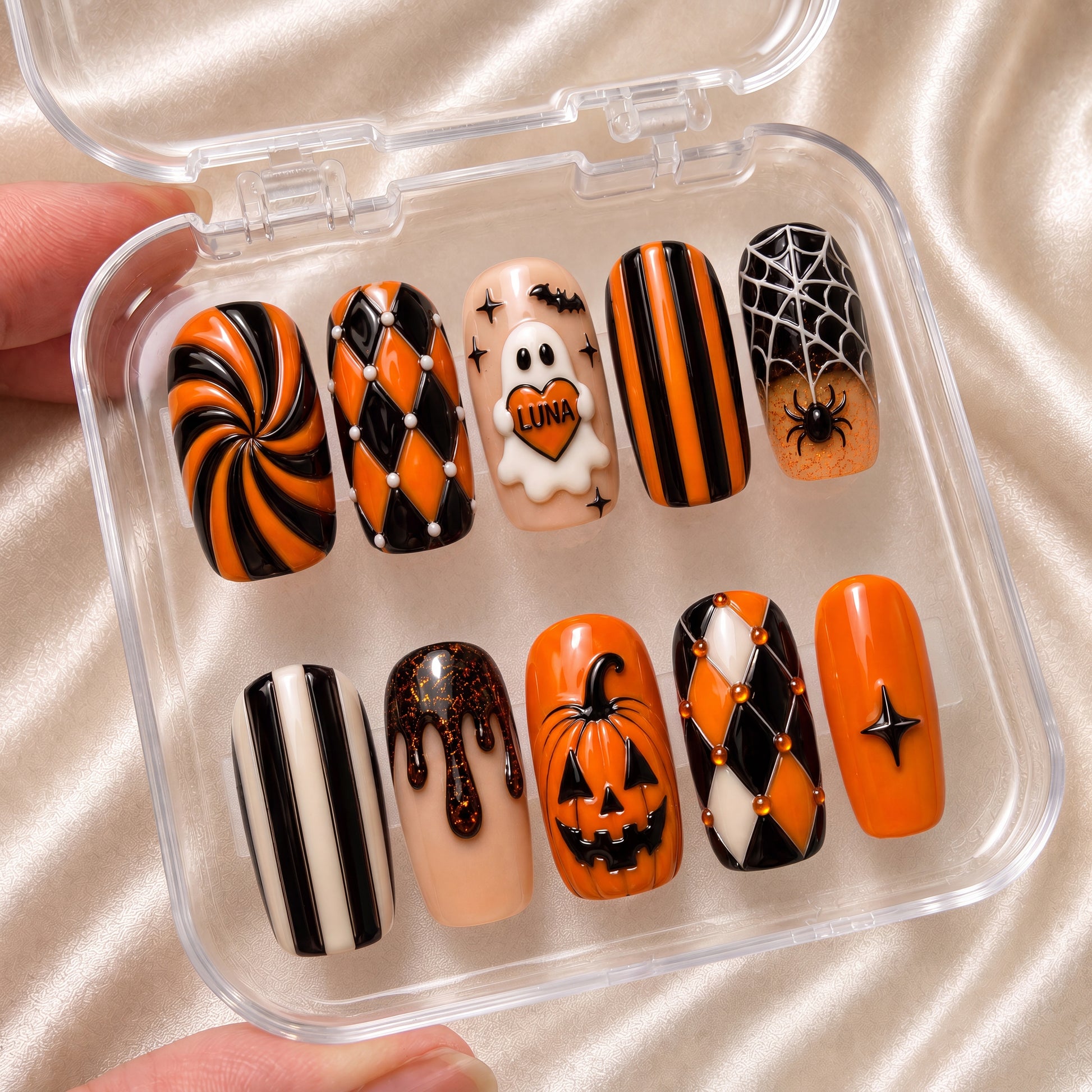 Pumpkin Parade – Personalized Press-On Nails