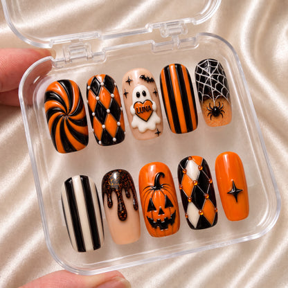 Pumpkin Parade – Personalized Press-On Nails