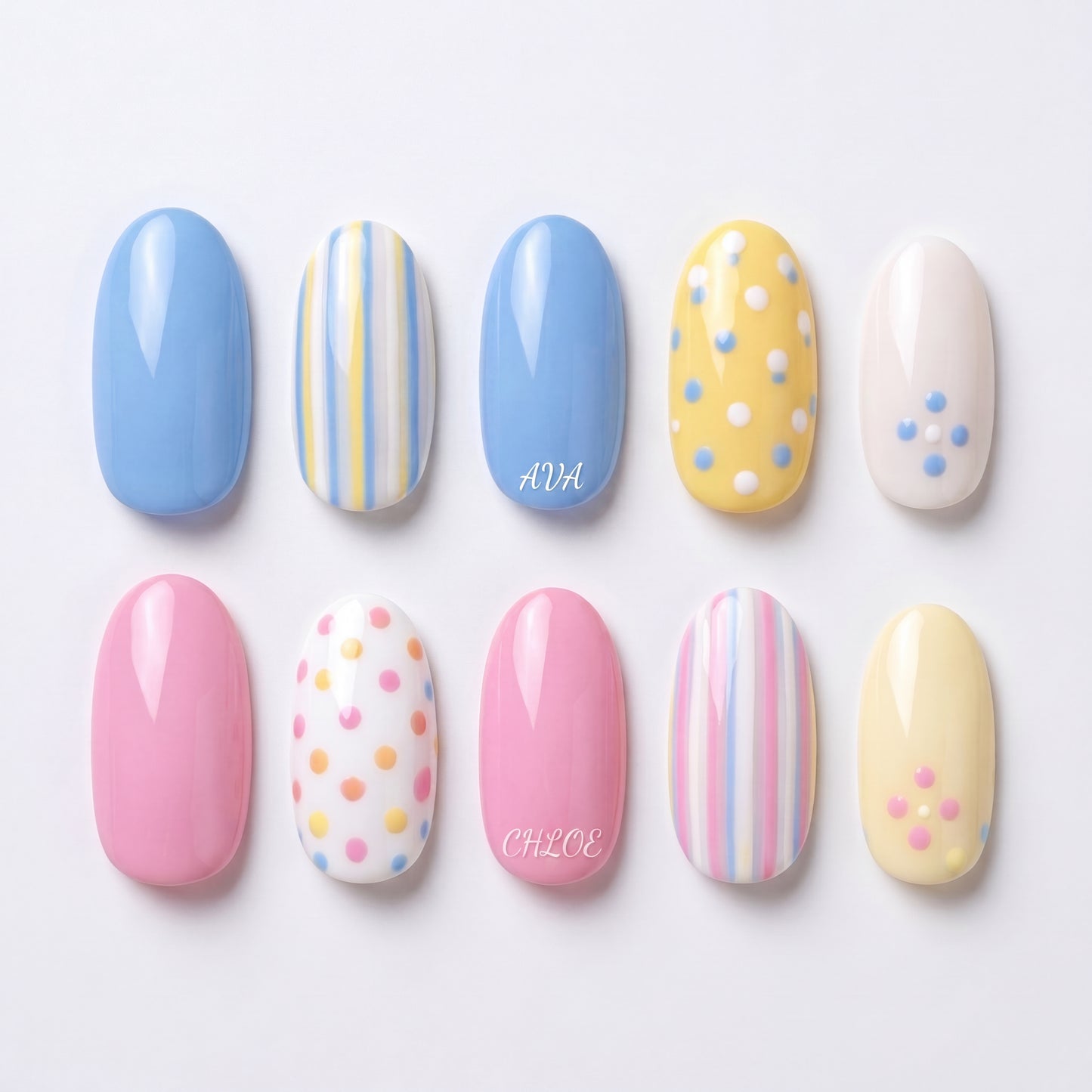Cotton Candy Bestie - Personalized Press-On Nails